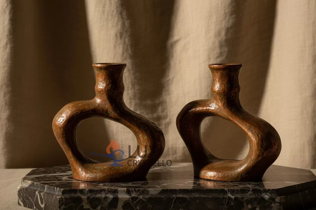 lost wax copper candle holder.jpg