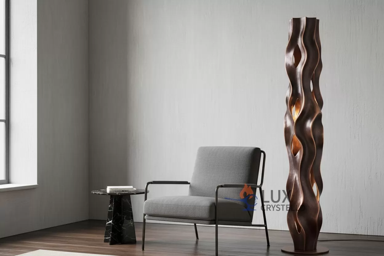 custom lost wax copper floor lamp.jpg